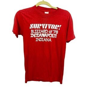 Vintage SURVIVOR The Blizzard Of 78 T-shirt Indianapolis 1978 70s